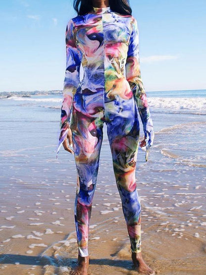 Printed Long Sleeve Gym Sport Hoodie And Leggings Suit ACTIVE WEAR