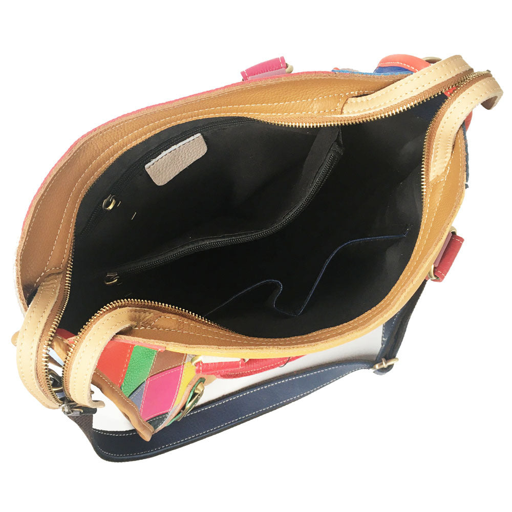 Cow leather bag Single Shoulder Messenger Bag color matching women's bag