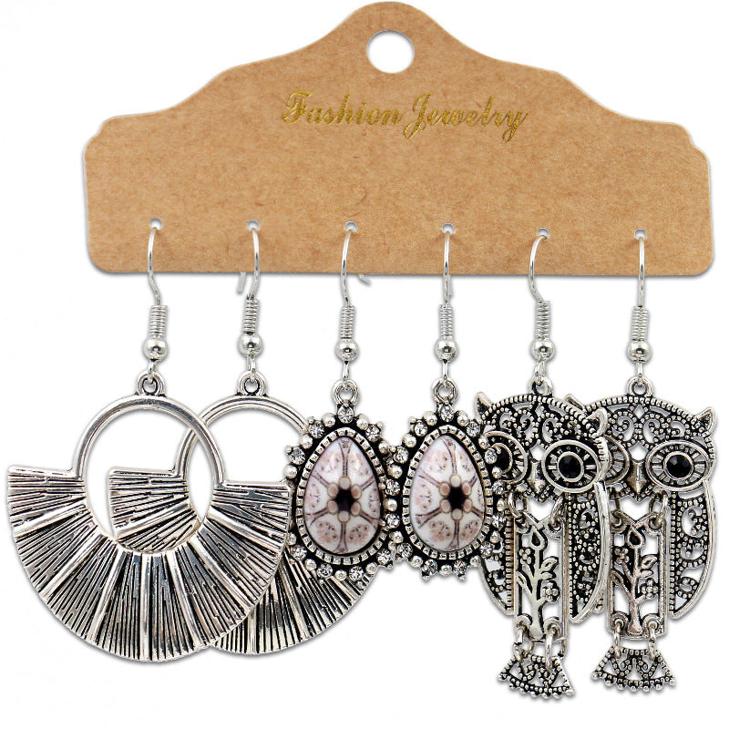 Fashion owl wing earrings