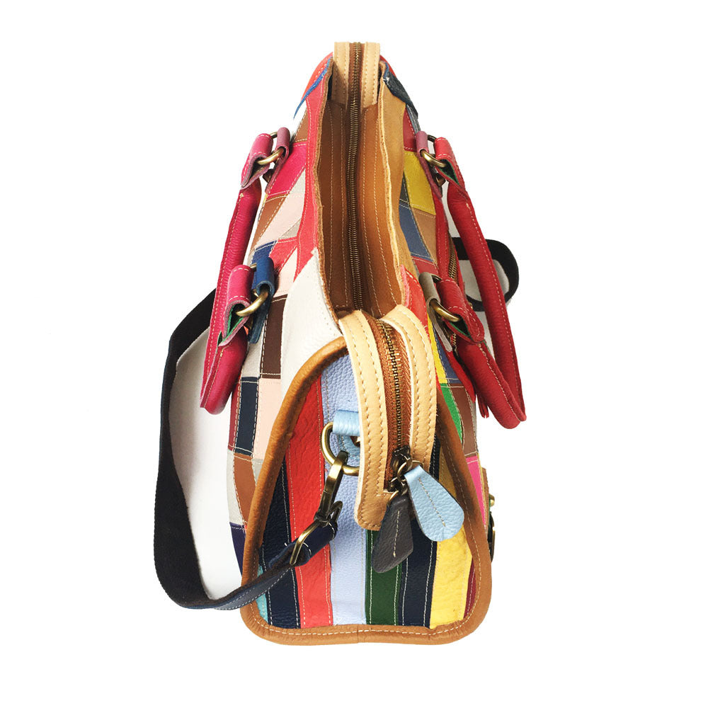 Cow leather bag Single Shoulder Messenger Bag color matching women's bag