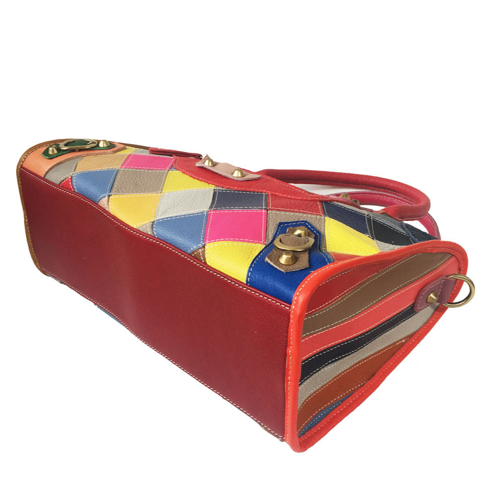 Cow leather bag Single Shoulder Messenger Bag color matching women's bag