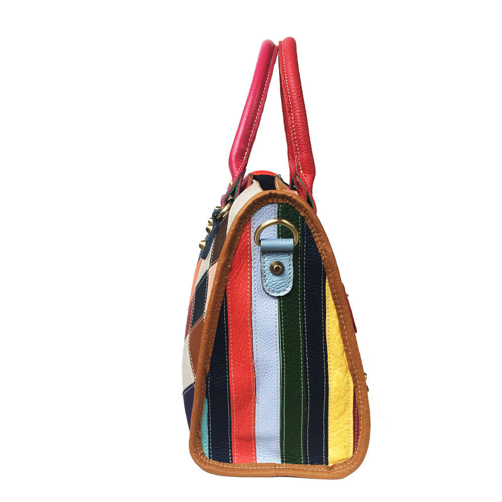 Cow leather bag Single Shoulder Messenger Bag color matching women's bag