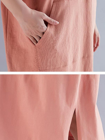 Oversize Solid Hooded Dress