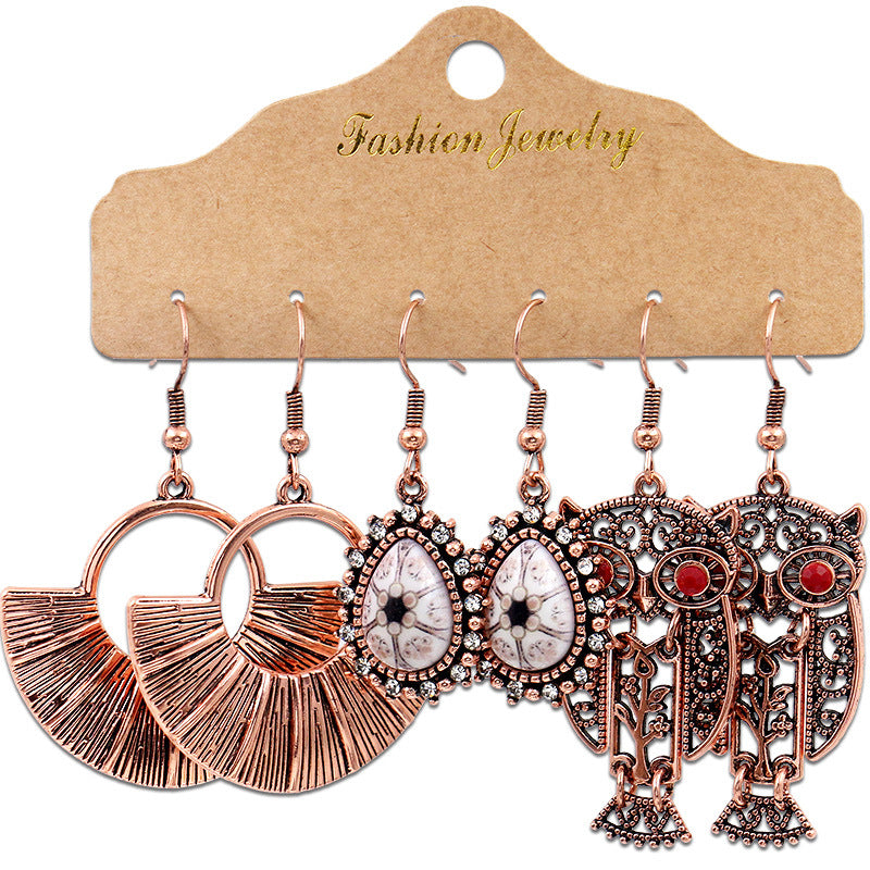 Fashion owl wing earrings