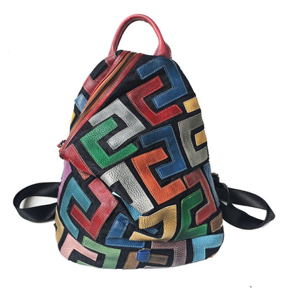 Scrubbed leather vintage nostalgic women's bag