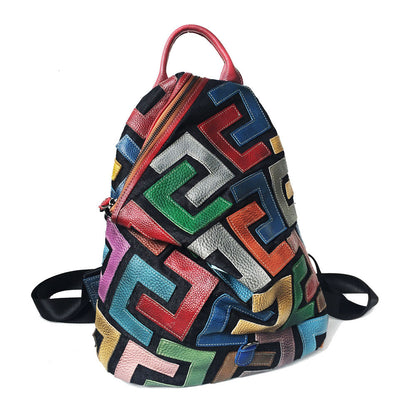 Scrubbed leather vintage nostalgic women's bag