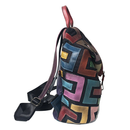 Scrubbed leather vintage nostalgic women's bag
