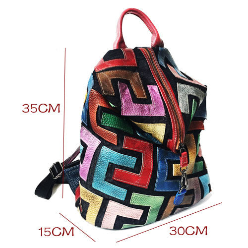 Scrubbed leather vintage nostalgic women's bag