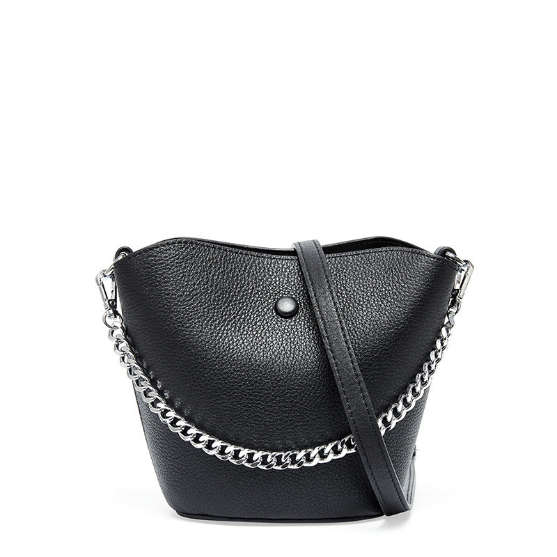 Cowhide Mini mother and son bag Single Shoulder Messenger Handbag Bucket Bag