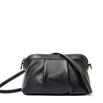 Soft leather head layer cow leather slant span single shoulder small shell bag