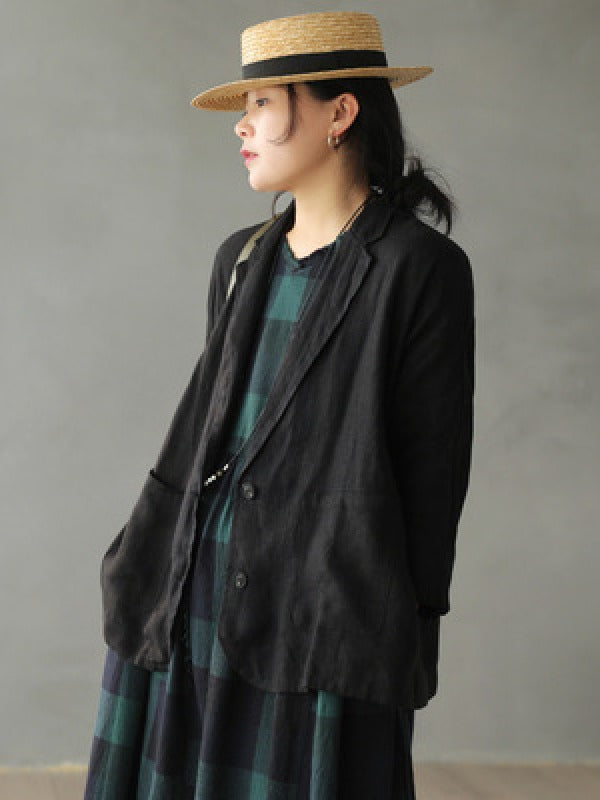 Vintage Casual Splicing Lapel Outwear