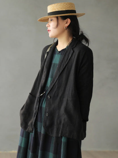 Vintage Casual Splicing Lapel Outwear