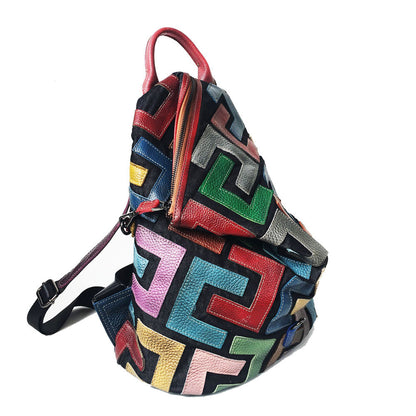 Scrubbed leather vintage nostalgic women's bag