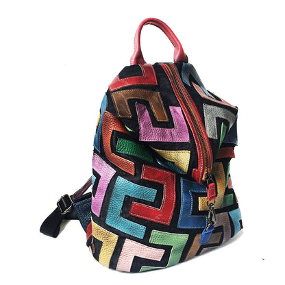 Scrubbed leather vintage nostalgic women's bag