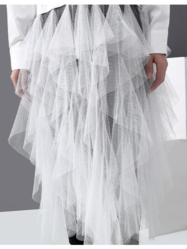 Mesh Lace Split-Joint Solid Shirt