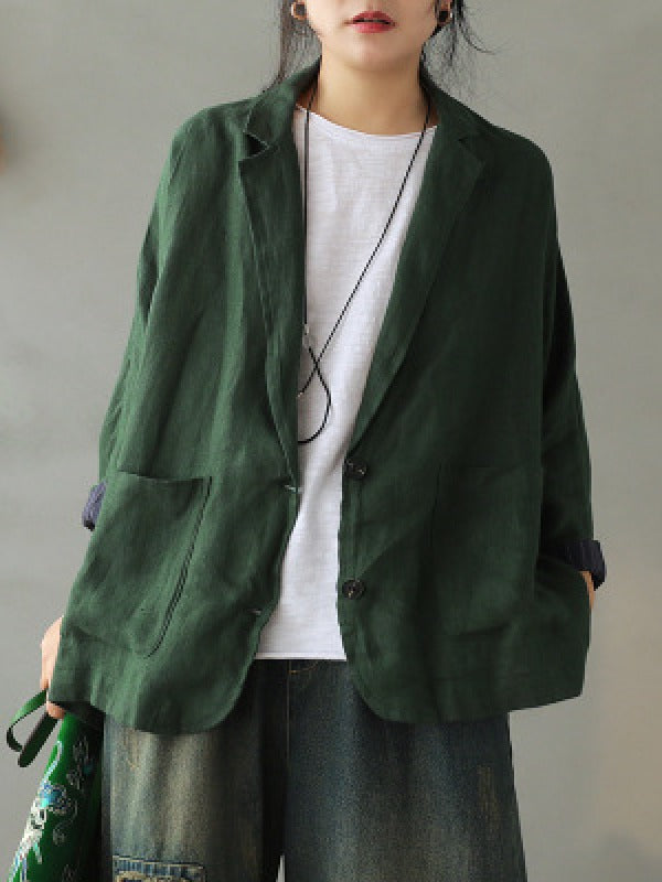 Vintage Casual Splicing Lapel Outwear