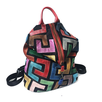 Scrubbed leather vintage nostalgic women's bag