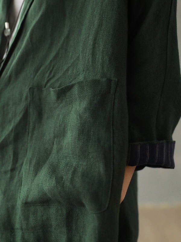 Vintage Casual Splicing Lapel Outwear