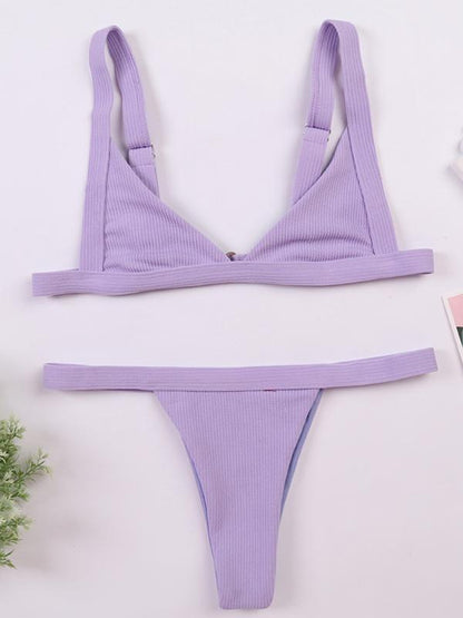 Strap Solid Fashion Bikinis Swimwear