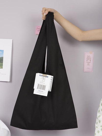 Simple Solid One-shoulder Casual Canvas Bag