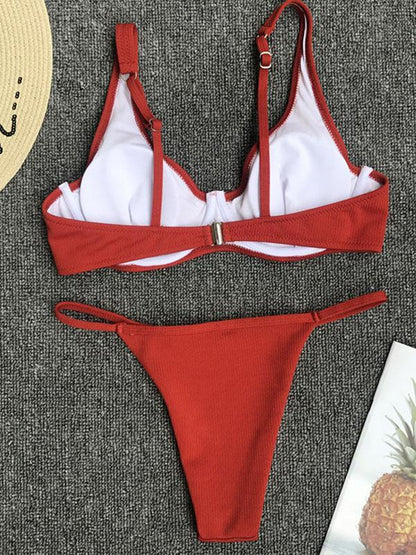 Solid Beach Hot Sexy Bikinis Swimwear