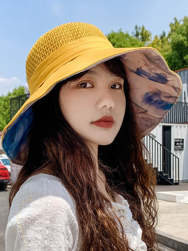 Casual Split-Joint Knitting Bow-Embellished Fisherman Hat