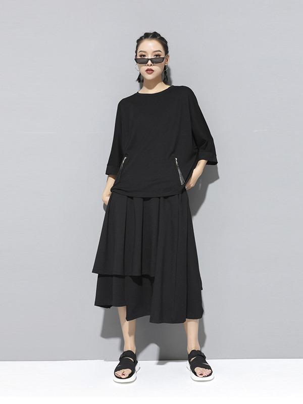 Casual Zipper Half-Sleeve T-Shirts
