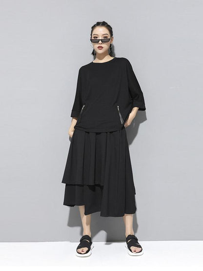 Casual Zipper Half-Sleeve T-Shirts