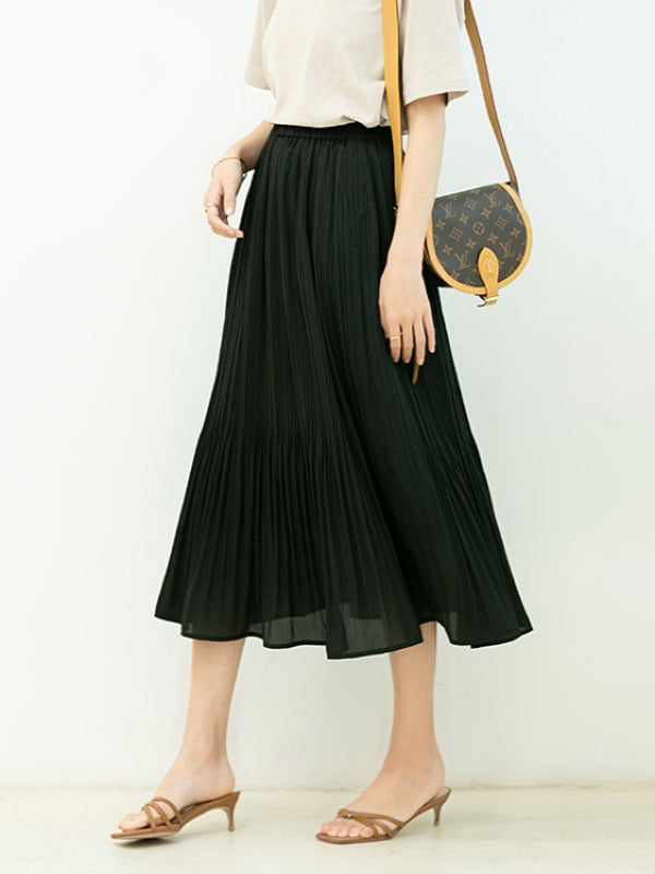 CHIFFON SOLID COLOR RUFFLED SKIRTS