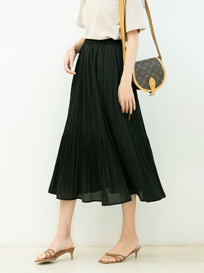 CHIFFON SOLID COLOR RUFFLED SKIRTS