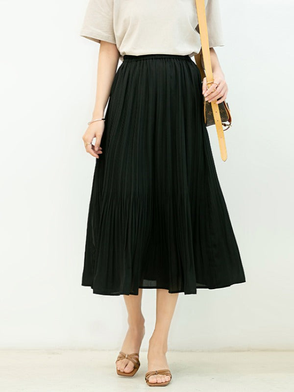 CHIFFON SOLID COLOR RUFFLED SKIRTS