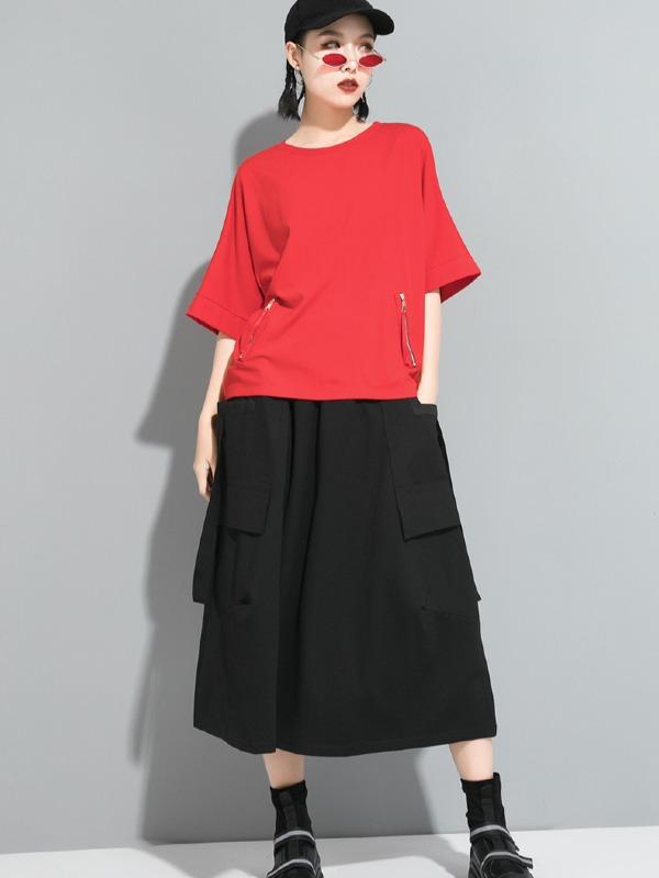 Casual Zipper Half-Sleeve T-Shirts