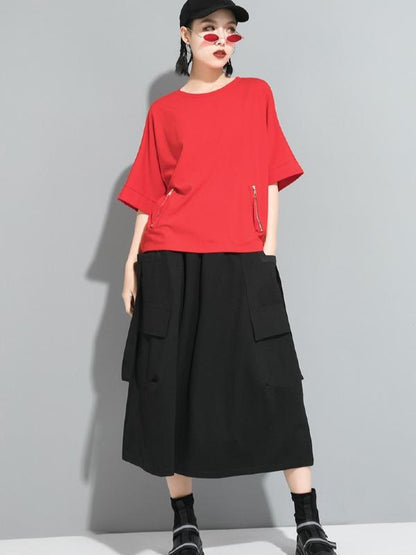 Casual Zipper Half-Sleeve T-Shirts