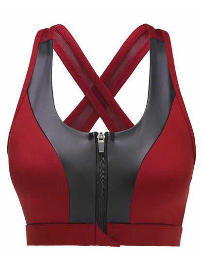 Cross-strap Adjustable Zipper Yoga Tanks