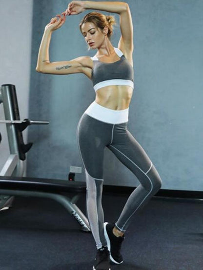 Soft Breathable Back Cross Bra & Sports Leggings