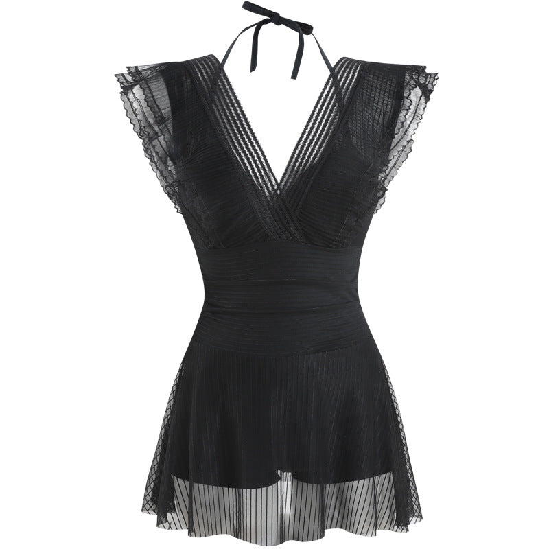 Women's one piece skirt swimsuit