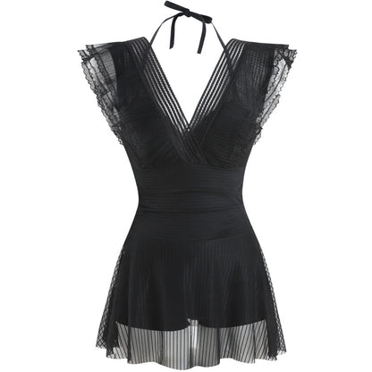 Women's one piece skirt swimsuit