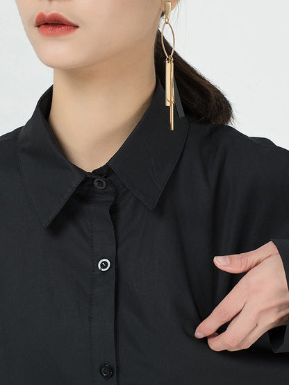 VINTAGE LOOSE STRIPED SPLICING SHIRT DRESS