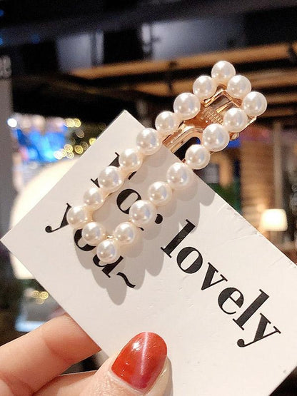 Ins Style Hollow Faux Pearl Hair Clip