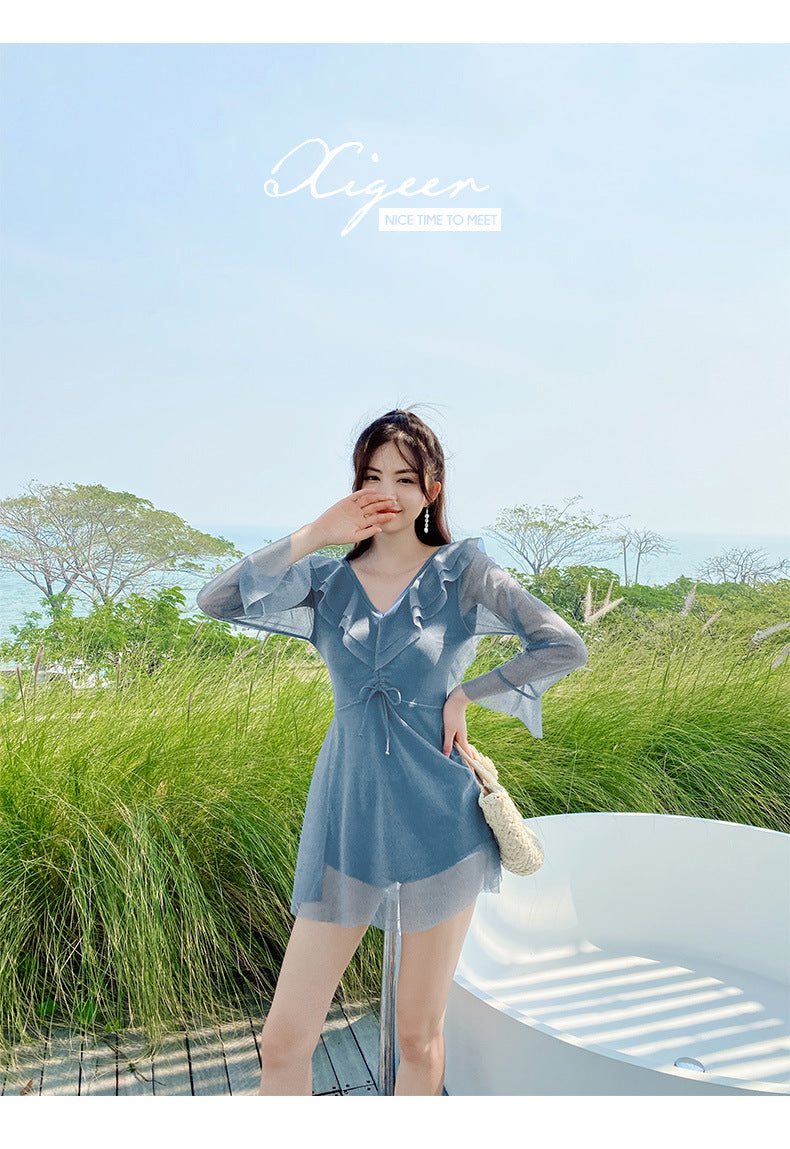 BELLY THIN CONSERVATIVE SKIRT SWIMSUIT