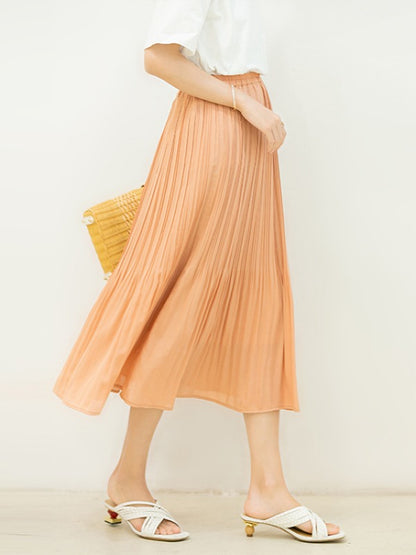 CHIFFON SOLID COLOR RUFFLED SKIRTS