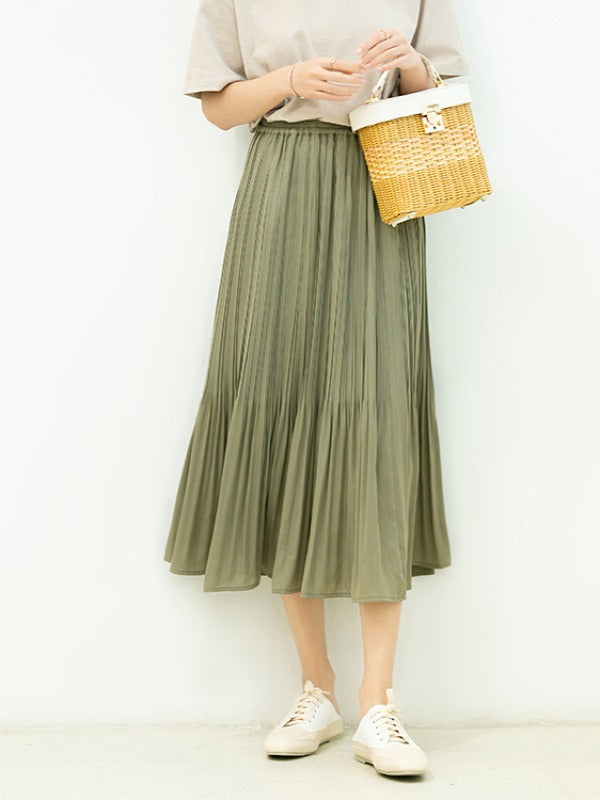 CHIFFON SOLID COLOR RUFFLED SKIRTS