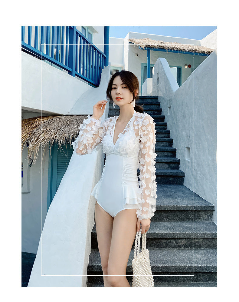 Belly thin conservative skirt swimsuit