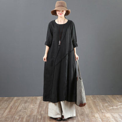 Casual Long Sleeve Spliced Women Dress