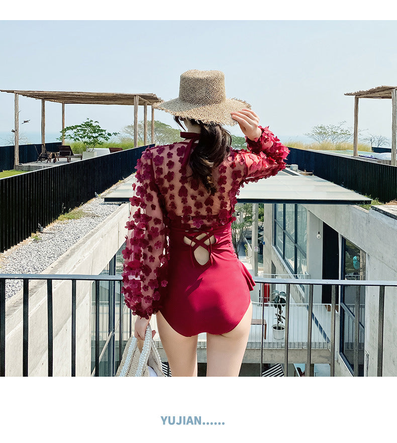 Belly thin conservative skirt swimsuit