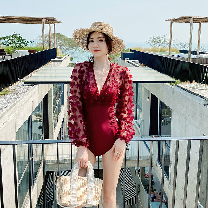 Belly thin conservative skirt swimsuit