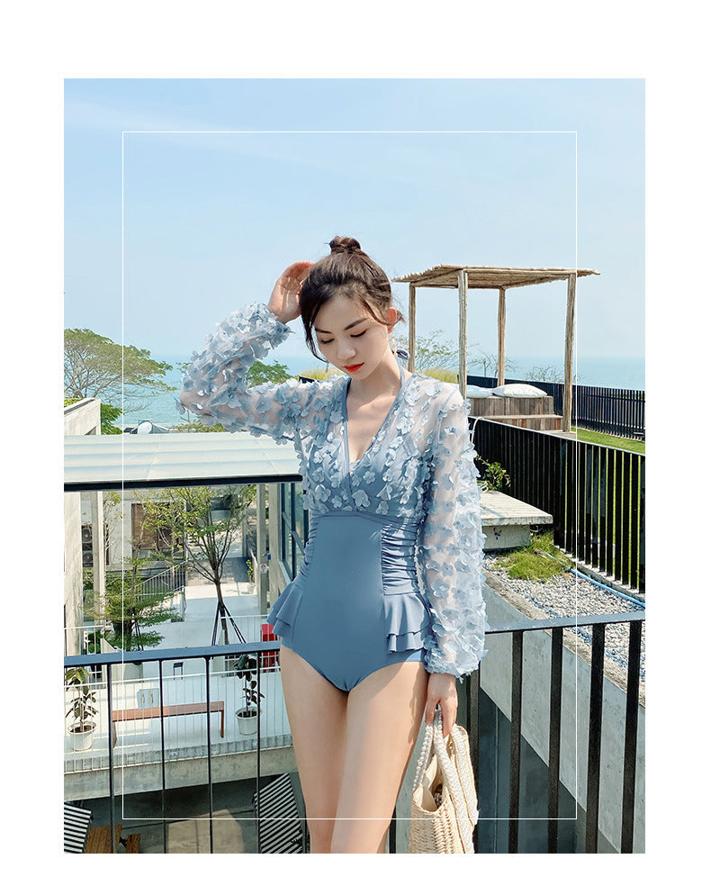 Belly thin conservative skirt swimsuit