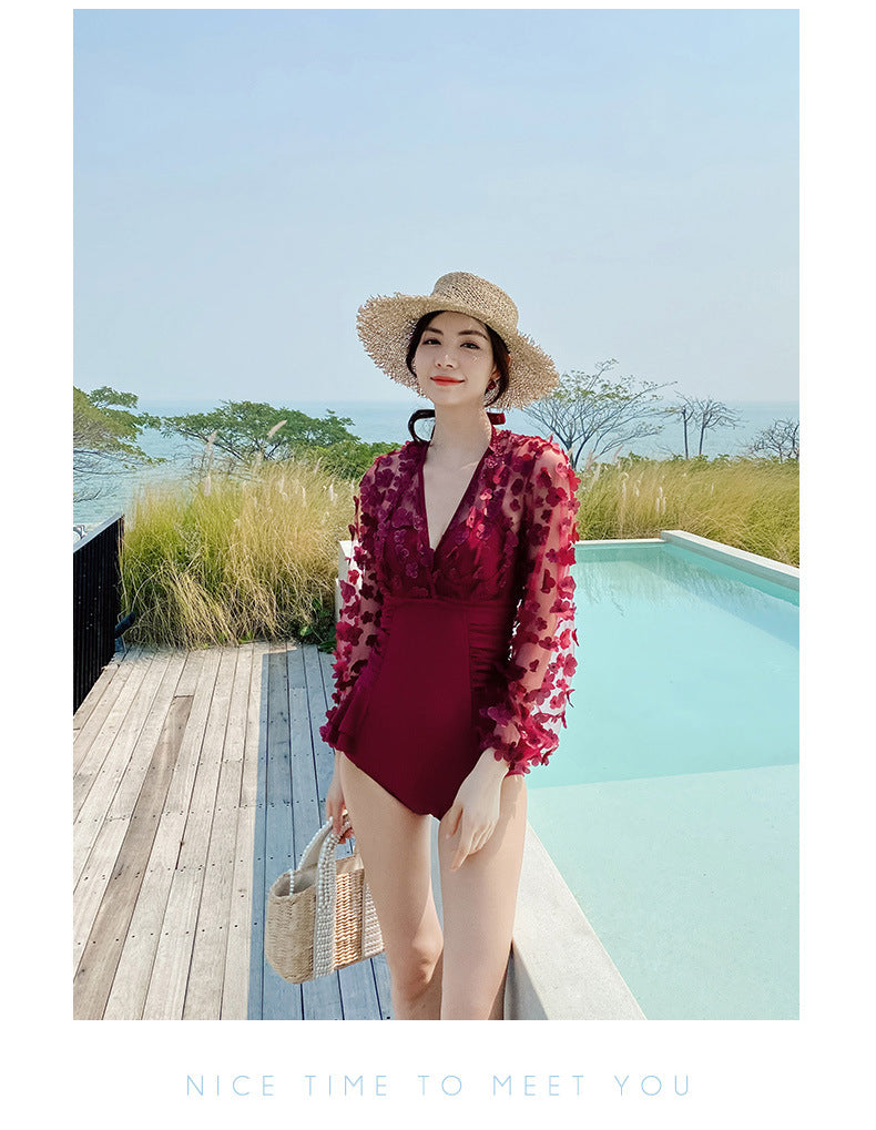 Belly thin conservative skirt swimsuit