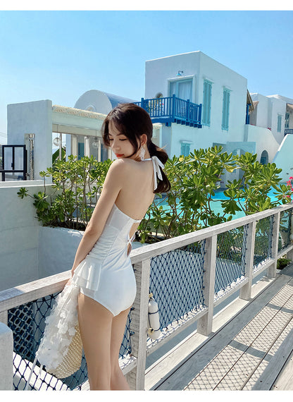 Belly thin conservative skirt swimsuit