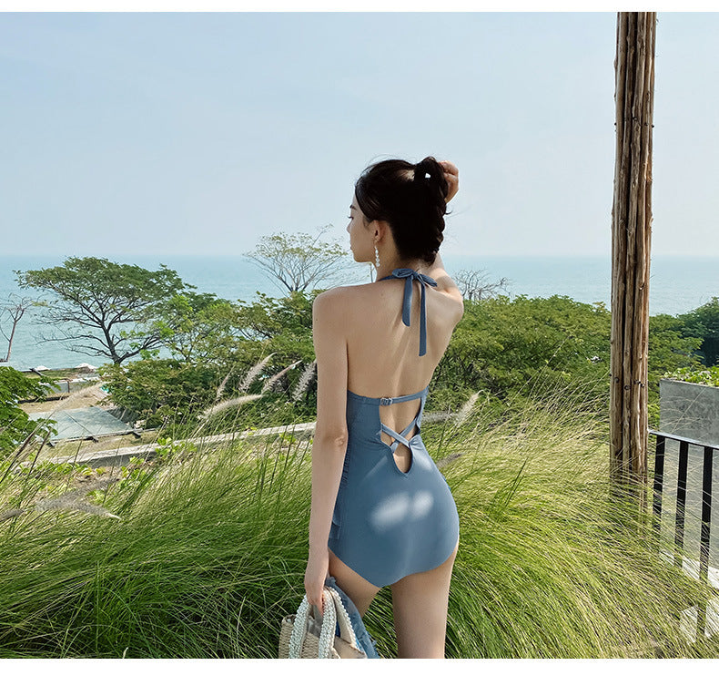 Belly thin conservative skirt swimsuit